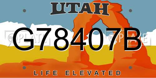 G78407B Utah License Plate