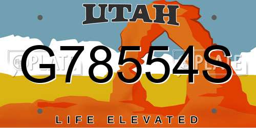 G78554S Utah License Plate