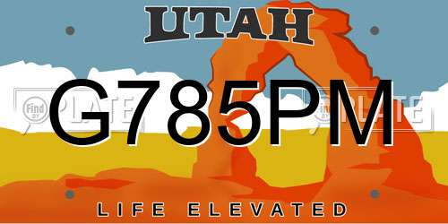 G785PM Utah License Plate