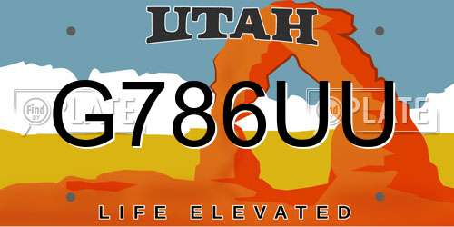 G786UU Utah License Plate