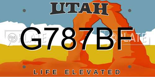 G787BF Utah License Plate