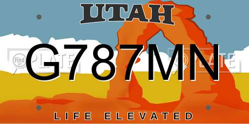 G787MN Utah License Plate