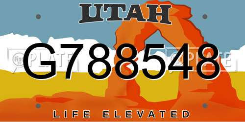 G788548 Utah License Plate