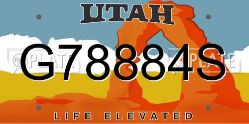 G78884S Utah License Plate