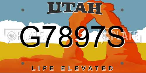 G7897S Utah License Plate