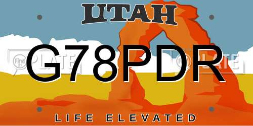 G78PDR Utah License Plate