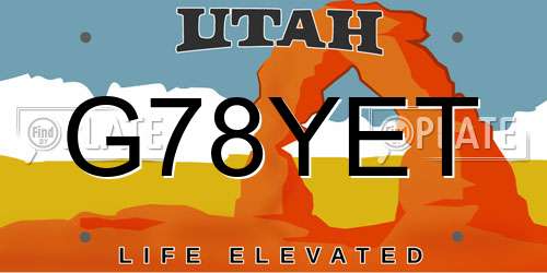 G78YET Utah License Plate