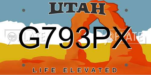 G793PX Utah License Plate