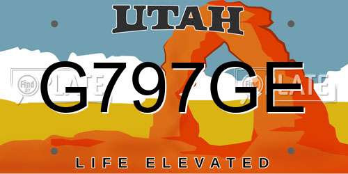 G797GE Utah License Plate