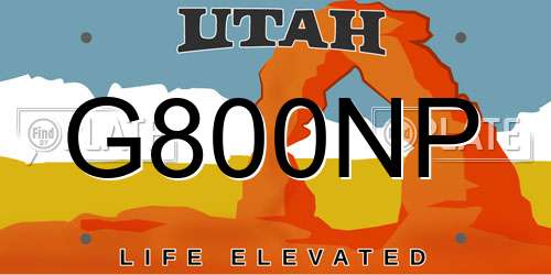 G800NP Utah License Plate