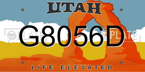 G8056D Utah License Plate