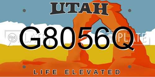 G8056Q Utah License Plate