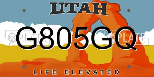 G805GQ Utah License Plate