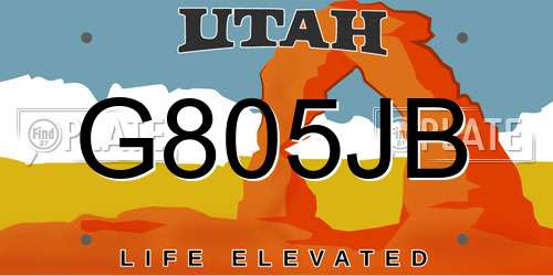 G805JB Utah License Plate