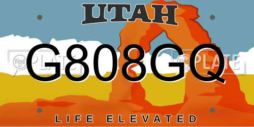 G808GQ Utah License Plate