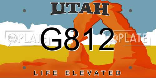 G812 Utah License Plate