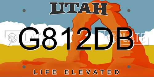 G812DB Utah License Plate
