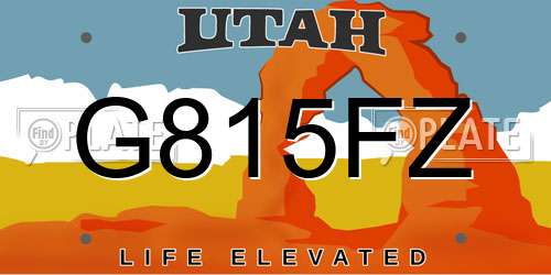 G815FZ Utah License Plate