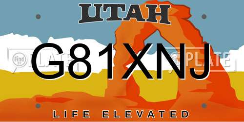 G81XNJ Utah License Plate