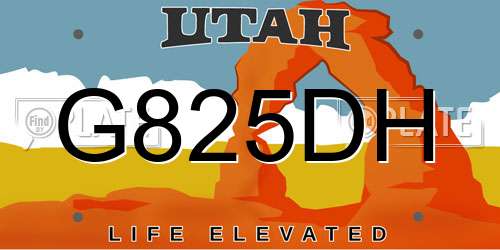 G825DH Utah License Plate