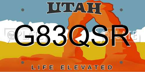 G83QSR Utah License Plate