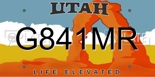 G841MR Utah License Plate