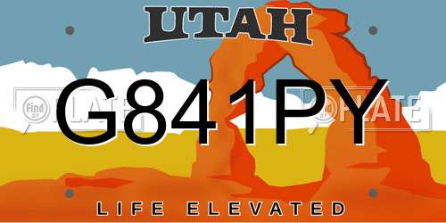 G841PY Utah License Plate