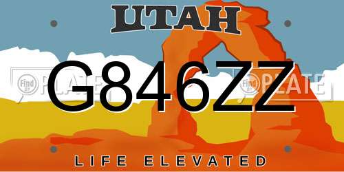 G846ZZ Utah License Plate