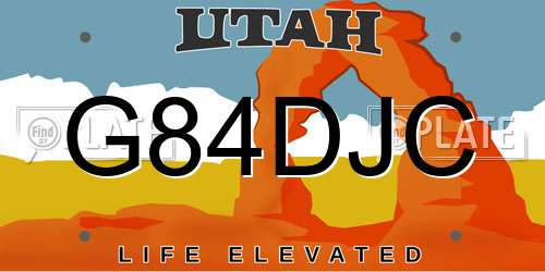G84DJC Utah License Plate