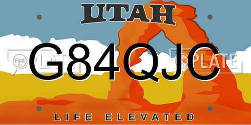 G84QJC Utah License Plate