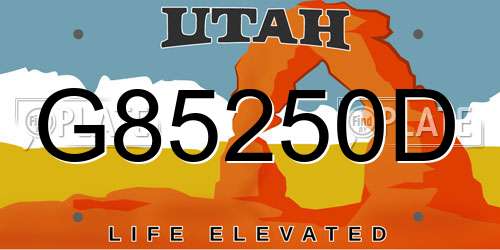 G85250D Utah License Plate