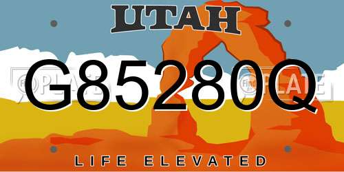 G85280Q Utah License Plate