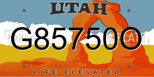 G85750O Utah License Plate