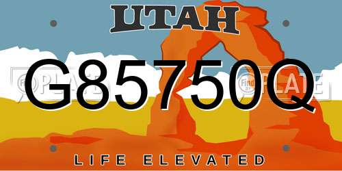 G85750Q Utah License Plate