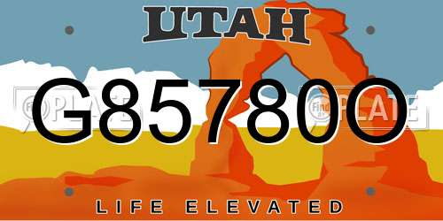 G85780O Utah License Plate
