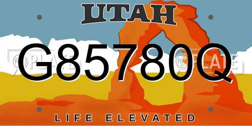 G85780Q Utah License Plate