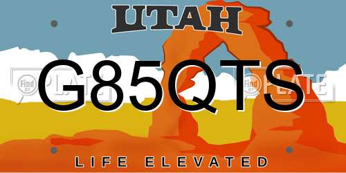G85QTS Utah License Plate