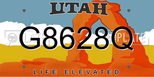 G8628Q Utah License Plate