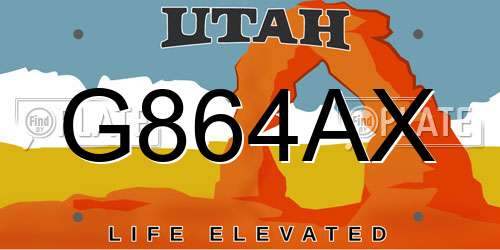 G864AX Utah License Plate
