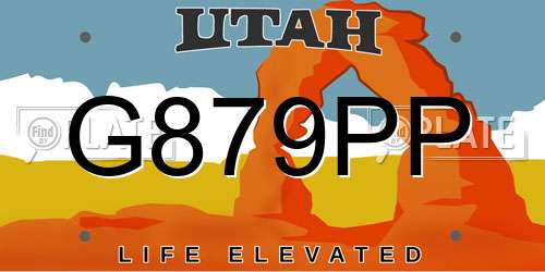 G879PP Utah License Plate