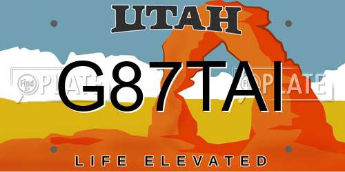 G87TAI Utah License Plate