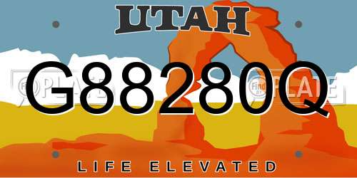 G88280Q Utah License Plate