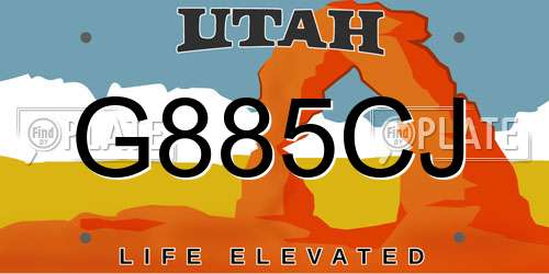 G885CJ Utah License Plate