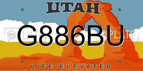 G886BU Utah License Plate