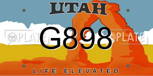 G898 Utah License Plate