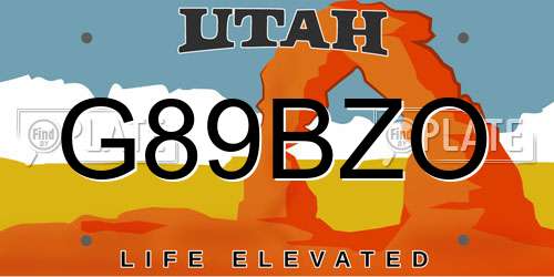 G89BZO Utah License Plate
