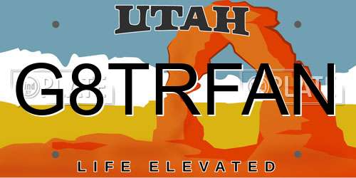 G8TRFAN Utah License Plate