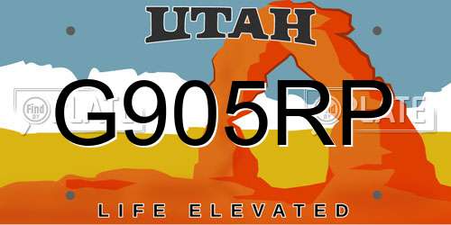 G905RP Utah License Plate