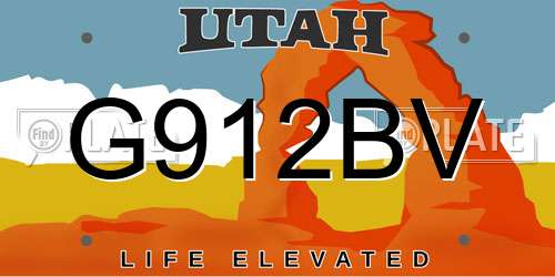 G912BV Utah License Plate