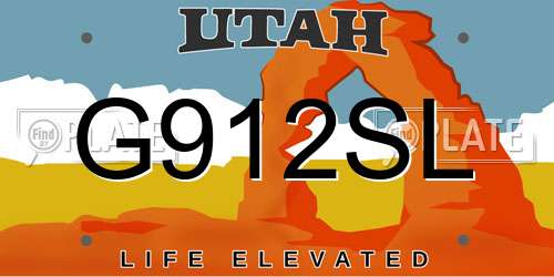 G912SL Utah License Plate